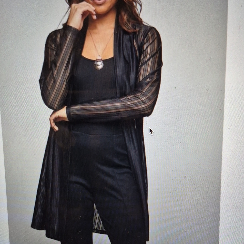 Avon Black Sheer Burnout Cardigan